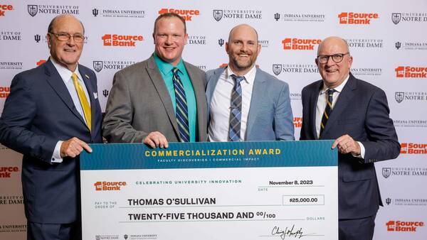 Thomas O’Sullivan takes first, Tengfei Luo second, in 1st Source Bank Commercialization Awards