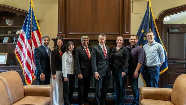 Sen. Todd Young, NSF Director Sethuraman Panchanathan visit Notre Dame to discuss critical investments in science and technology